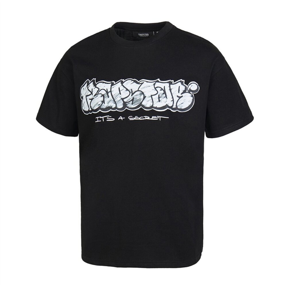 Trapstar Black T Shirt With Trapstar Graffiti